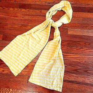 Gap Yellow & Off White Stripes Long Jersey Scarf